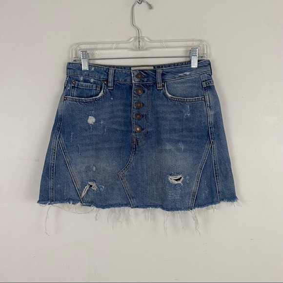 WE THE FREE denim button fly mini skirt - Picture 4 of 5